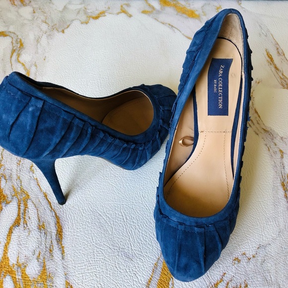 Zara Blue Suede Stilletos - Picture 11 of 11